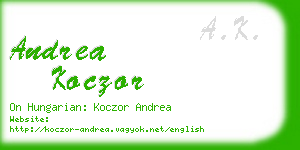 andrea koczor business card